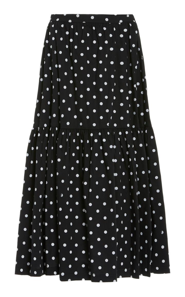 Staud Orchid Printed Poplin Skirt