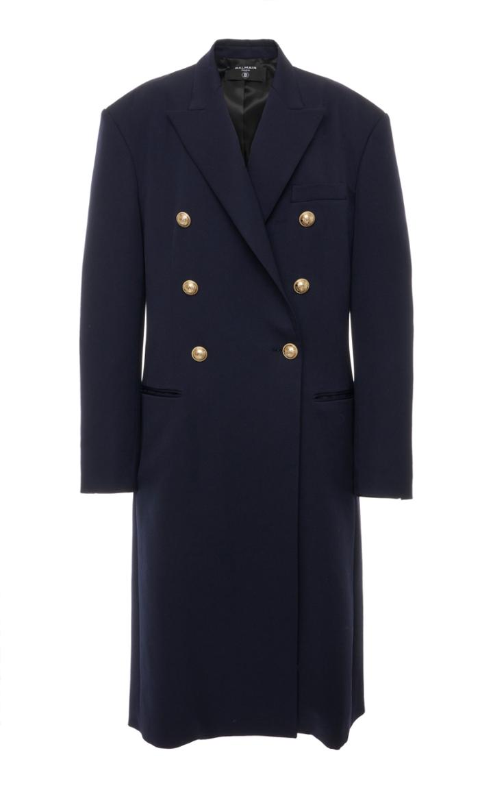Moda Operandi Balmain Double-breasted Cady Coat