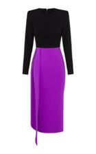 Moda Operandi Alex Perry Archer Drape-detailed Two-tone Stretch Crepe Midi Dress