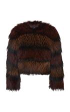 J. Mendel Two Tone Perforated Fox Jacket