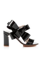 Delpozo Bow-embellished Patent-leather Sandals