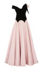 Marchesa Strapless Velvet Ballgown With Duchess Satin Skirt