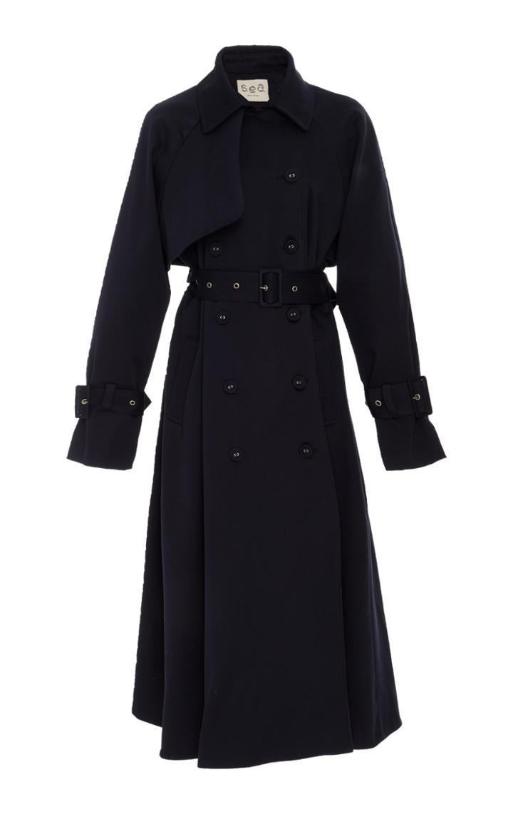 Sea Belted Twill Trench Coat