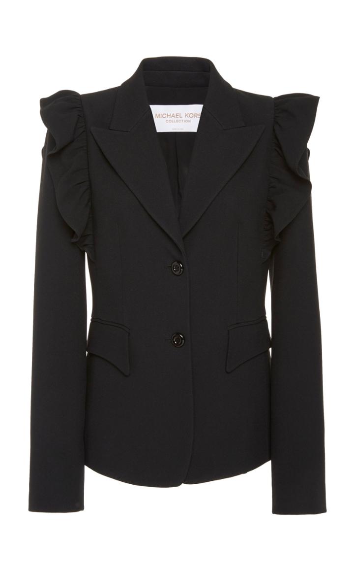Michael Kors Collection Ruffled Crepe Blazer