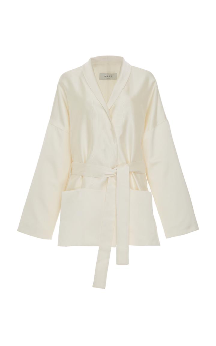 Marei 1998 Pansy Grosgrain Silk Tailored Jacket