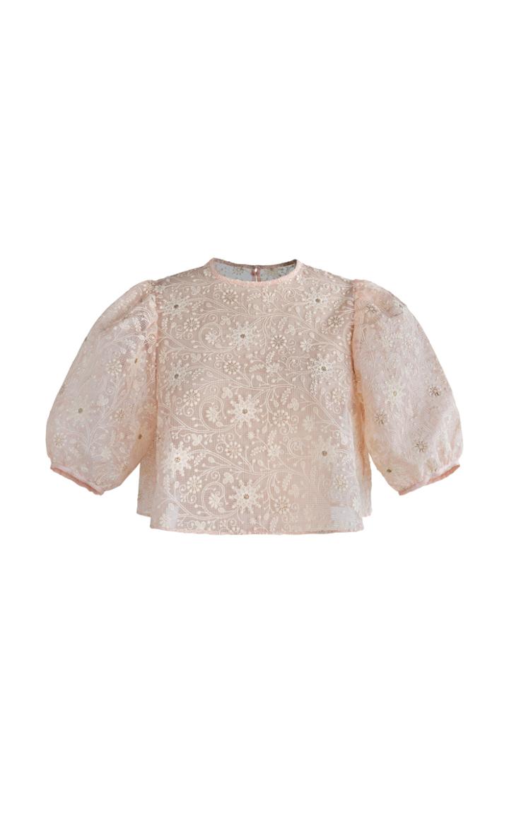 Moda Operandi Alix Of Bohemia Rina Embroidered Lace Top, One Of A Kind