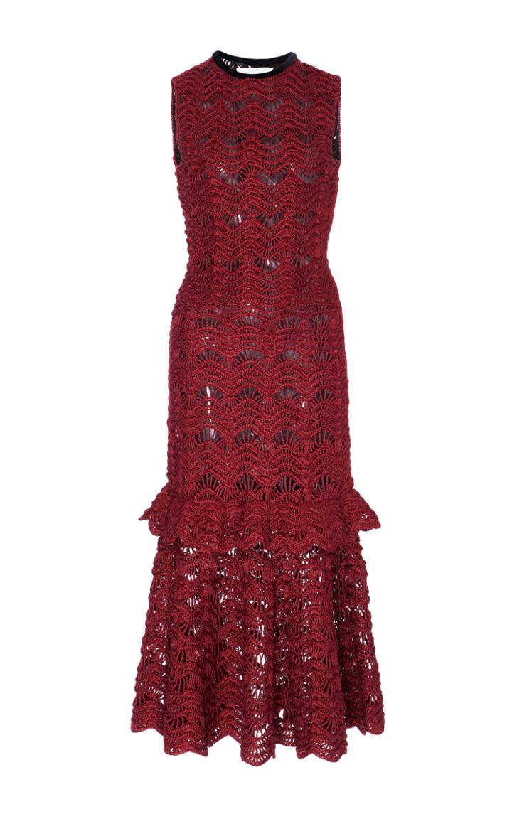 Carolina Herrera Sleeveless Tiered Ruffle Dress