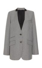 Givenchy Collarless Gingham Blazer