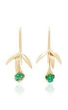 Annette Ferdinandsen M'o Exclusive: Small Emerald Wildflower Earring