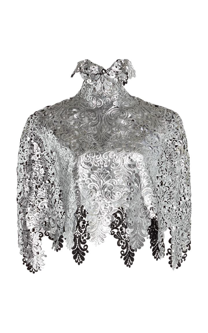 Moda Operandi Paco Rabanne Metallic Lace Capelet