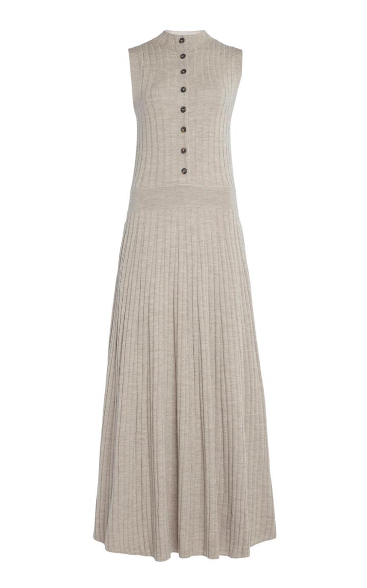 Moda Operandi Loulou Studio Arborea Button-front Ribbed Wool Dress