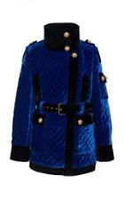 Balmain Quilted Belted Velvet Parka