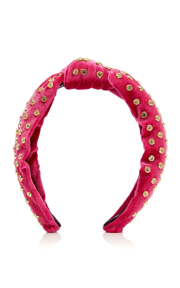 Lele Sadoughi Crystal-embellished Velvet Headband