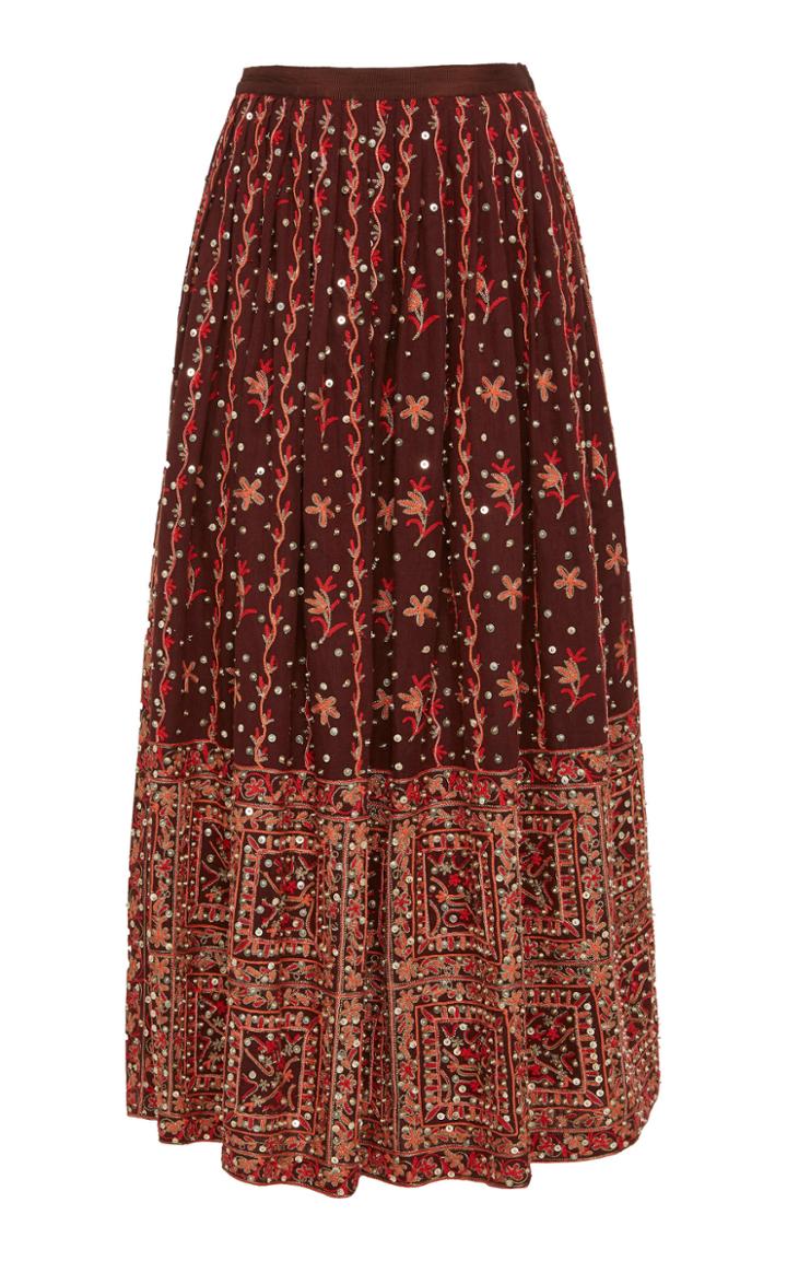 Ulla Johnson Aisha Linen And Cotton Blend Maxi Skirt