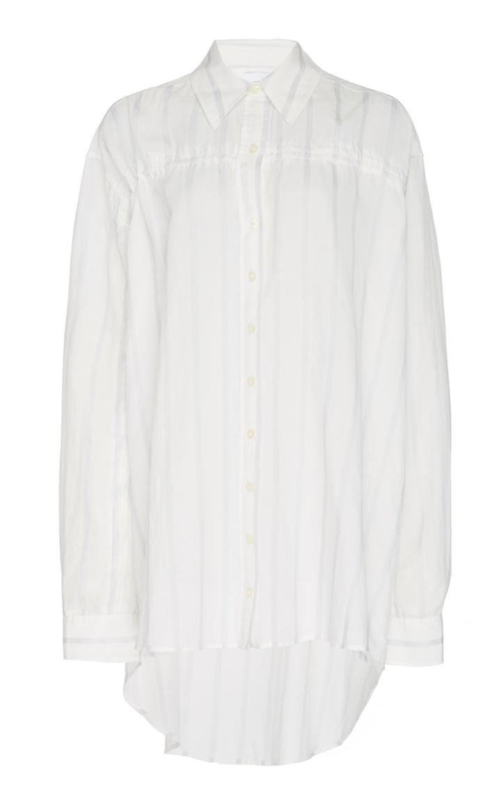 Current/elliott Cinched Girlfriend Satin Striped Top