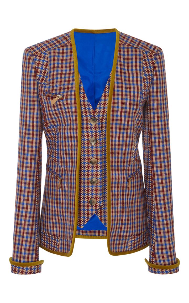 Tory Burch Ainsley Check Blazer