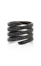 Lynn Ban Jewelry Black Rhodium Silver Diamond Ring