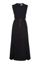 Victoria Beckham Belted Pleated Cady Midi Dress