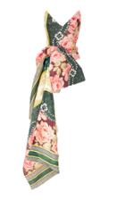 Oscar De La Renta Strapless Asymmetric Floral-print Silk-blend Top