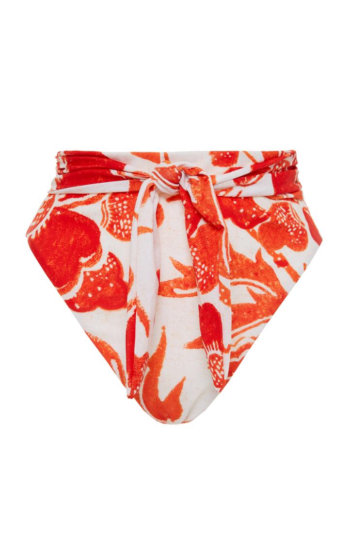 Moda Operandi Mara Hoffman Goldie Printed Tie-front Bikini Bottom Size: Xxs