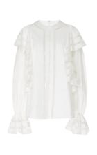Elie Saab Poplin Top With Ruffles