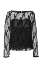 Naeem Khan M'o Exclusive Sheer Beaded Top