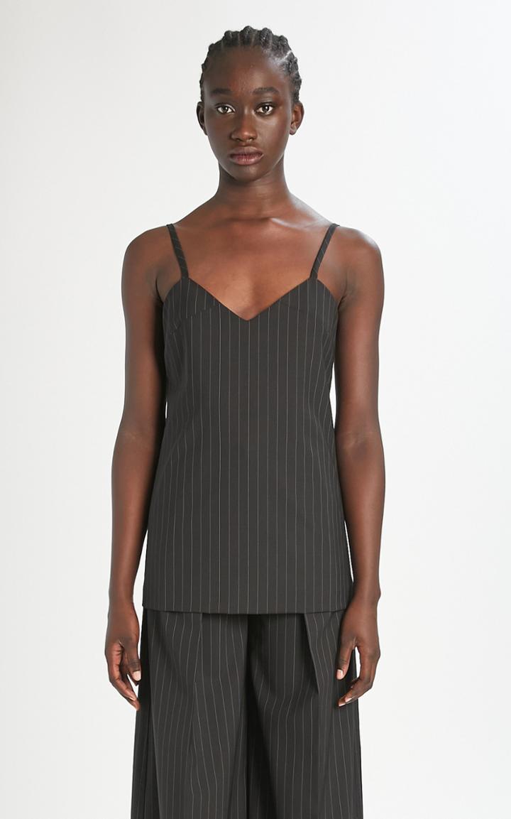Moda Operandi Max Mara Favola Pinstriped Wool-blend Camisole Top