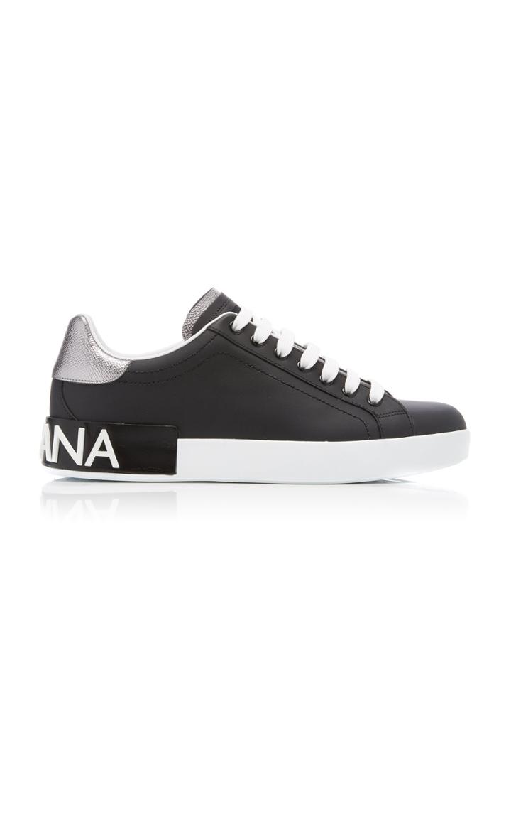 Dolce & Gabbana Portofino Leather Logo Sneakers