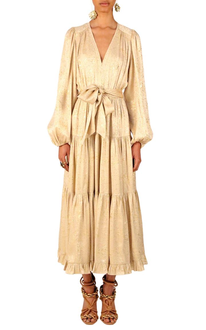 Moda Operandi Ulla Johnson Helena Silk-lurex Midi Dress