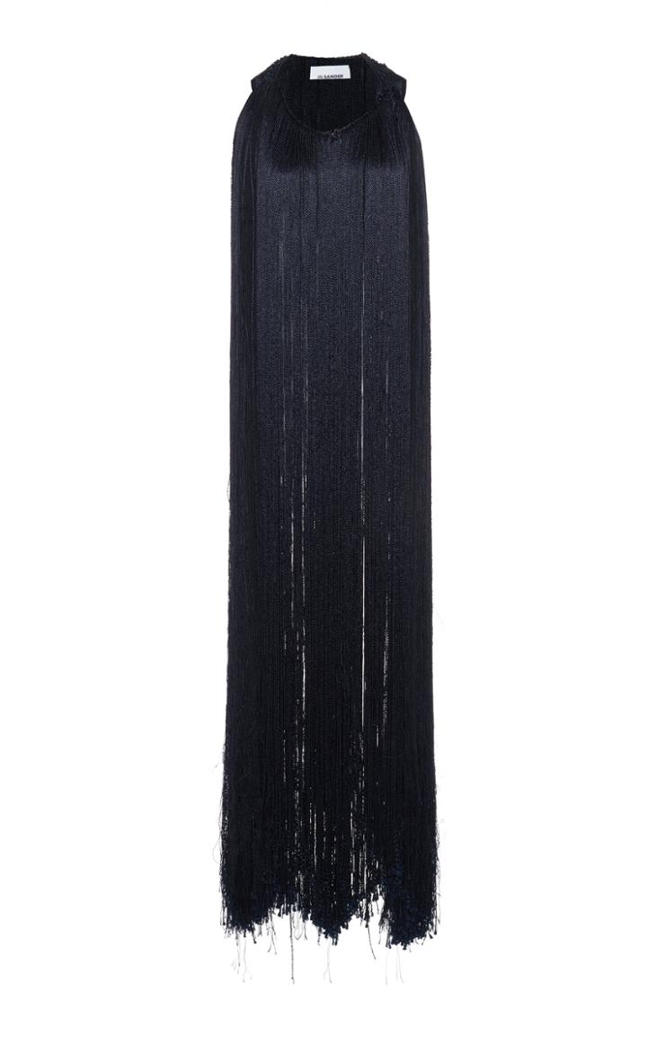 Moda Operandi Jil Sander Fringed Satin Cape