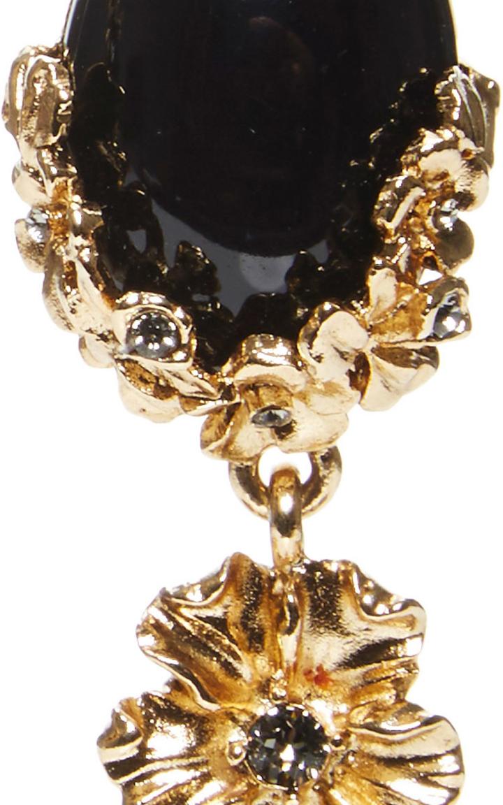 Oscar De La Renta Jet Resin Bouquet Necklace
