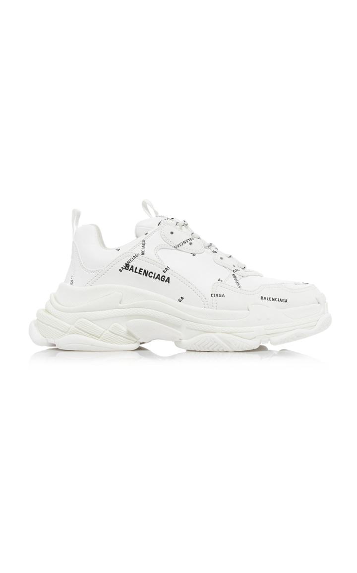 Balenciaga Triple S Leather And Rubber Sneakers