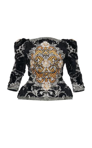 Mary Katrantzou Beth Embroidered Georgette Top