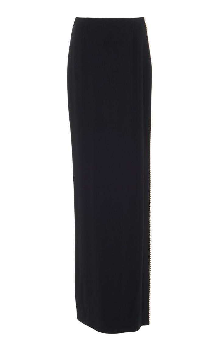 Elizabeth Kennedy Fitted Skirt With Pearl Trim