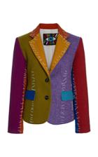 Moda Operandi Libertine Contrast-stitched Color-block Wool Blazer
