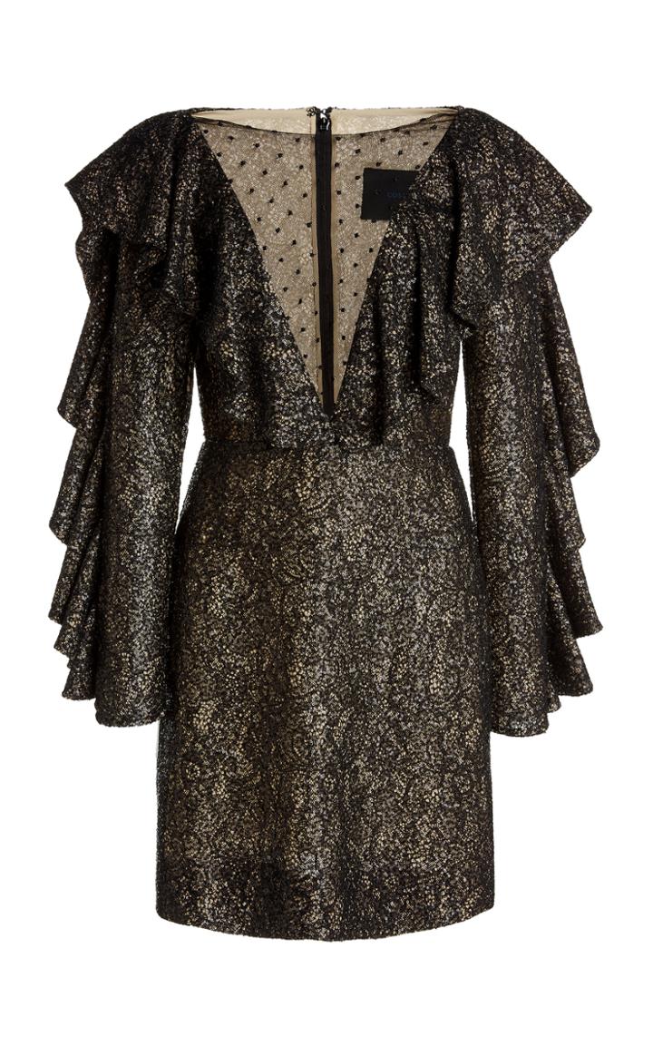 Moda Operandi Costarellos Reyla Ruffle-trimmed Sequined Mini Dress