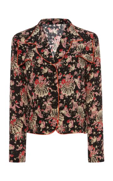 Anna Sui Mermaids Crepe De Chine Top