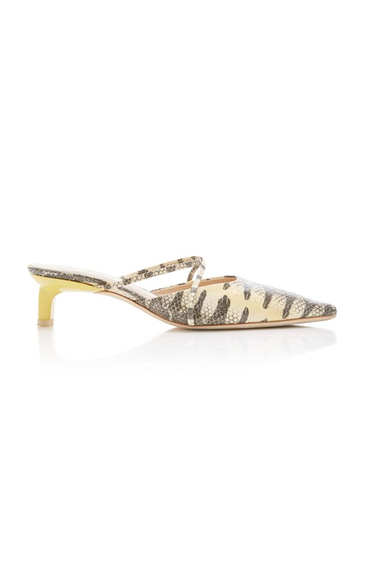Rejina Pyo Phoebe Lizard-effect Leather Mules Size: 37