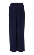 Ralph Lauren Duval Stretch Wool Mid-rise Wide-leg Pants