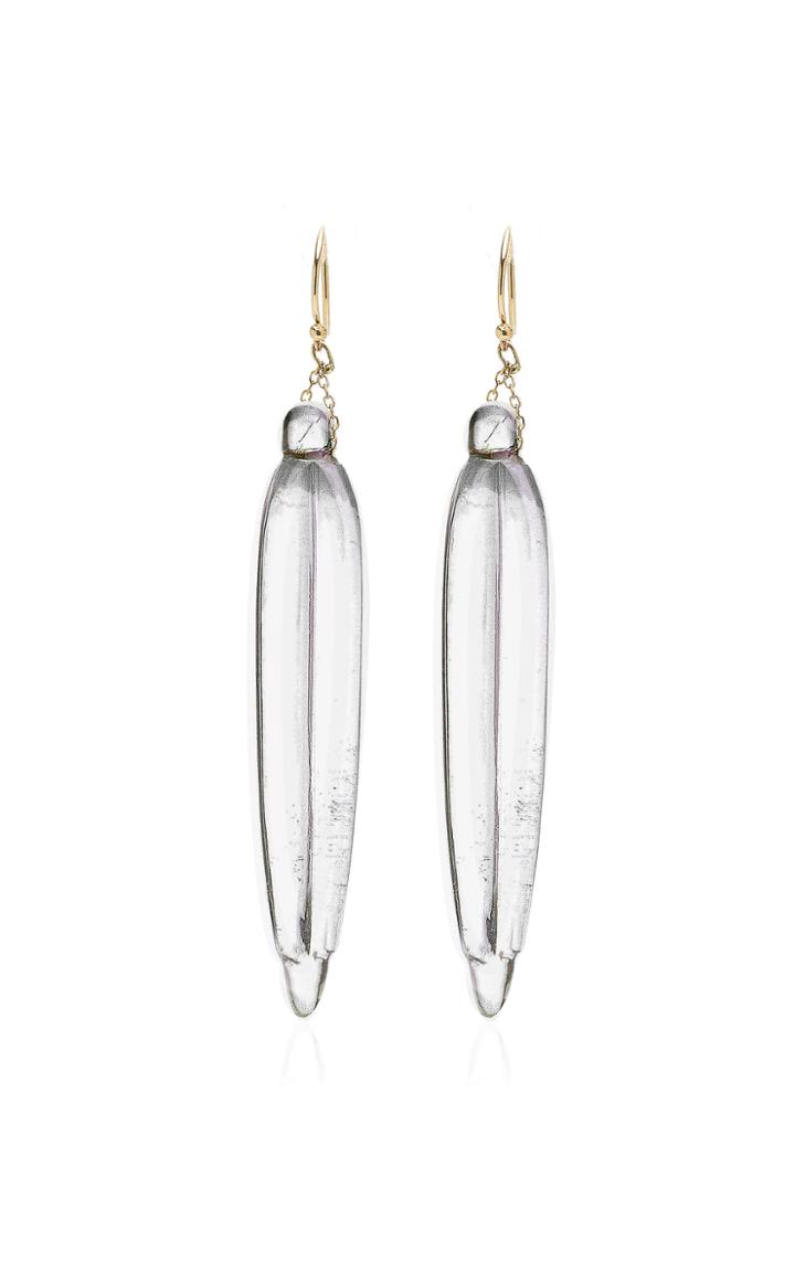 Moda Operandi Ten Thousand Things Hand Cut Crystal Pine Needle Earring