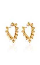 Oscar De La Renta Gold-tone Heart Earrings