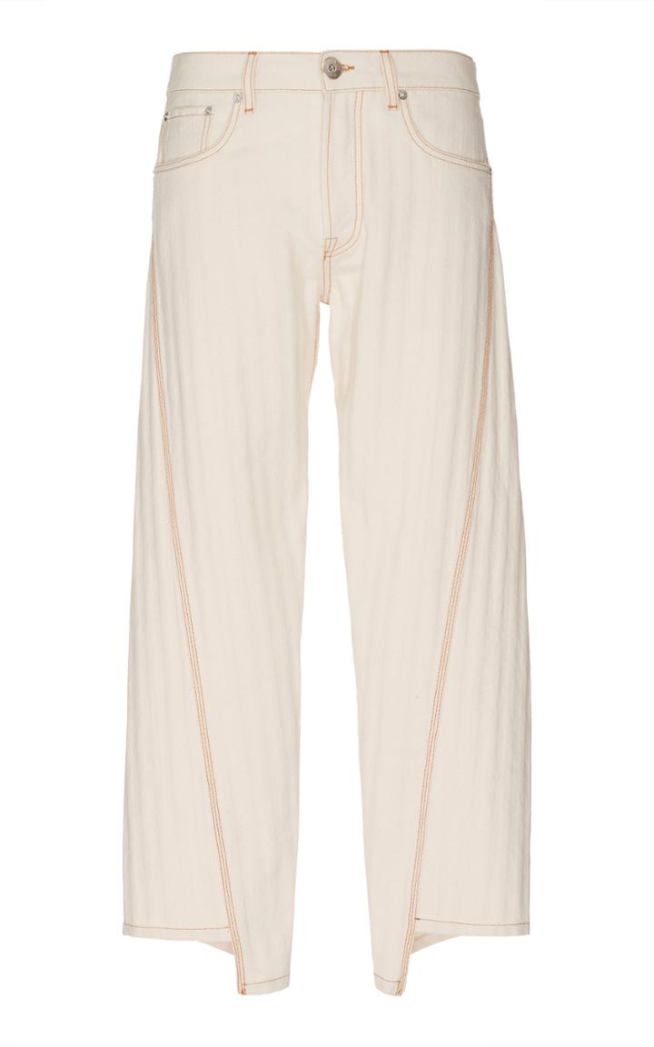Lanvin Cropped Pleated Wide-leg Jeans Size: 30
