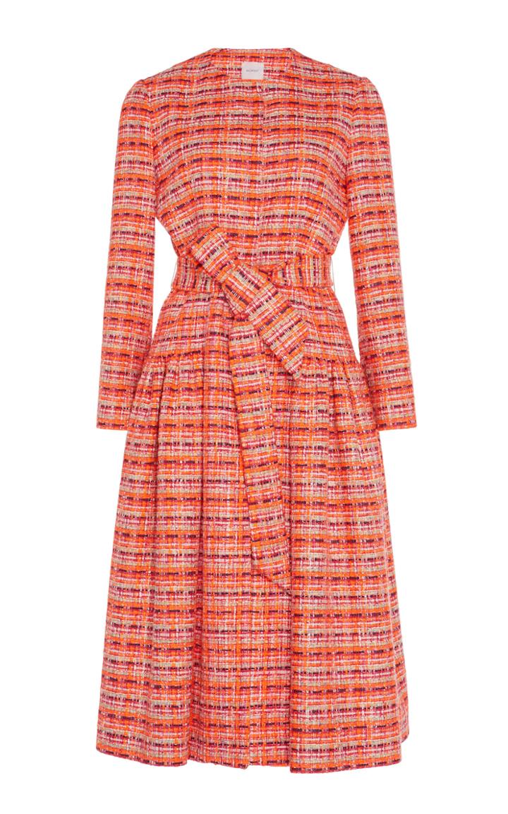 Delpozo Gathered Tweed Coat