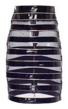 Balmain Mousseline Leather Skirt