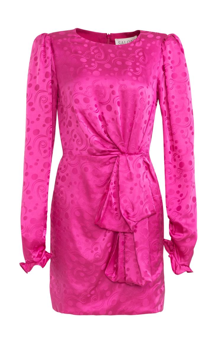 Moda Operandi Saloni Debbie Stamped Silk Satin Dress