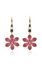 Holly Dyment Eden Pink Enamel Flower Drop Earrings
