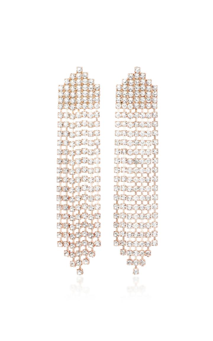 Jennifer Behr Diamante Rose Gold-plated Tassel Earrings