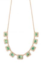 Moda Operandi Jacquie Aiche 14k Yellow Gold Baguette Emerald Necklace