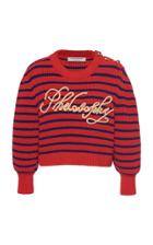 Moda Operandi Philosophy Di Lorenzo Serafini Striped Cotton-blend Logo Sweater Size: