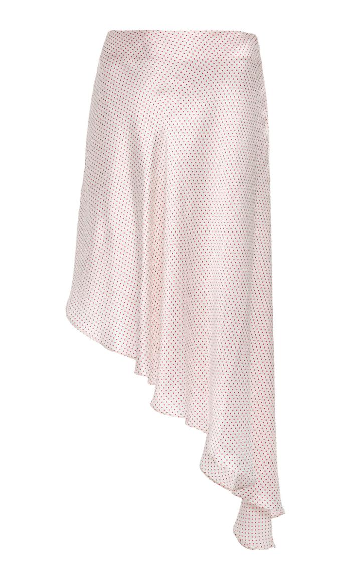 Alexis Kadir Asymmetrical Silk Midi Skirt